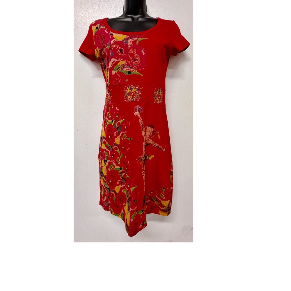 Desigual inspired by Cirque du Soleil Red Dress, 100% cotton, Size M